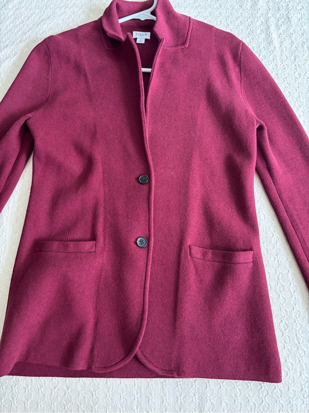 J. Crew Raspberry Knit Blazer with Patch Pockets - Picture 2 of 9